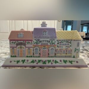 Vintage Lenox Village Porcelain Butter Dish 1994-Read